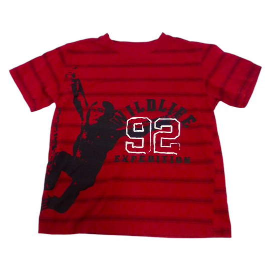 Shirt: Red Stripes Wildli, Boy, Size: 6