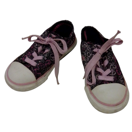 Black/pink Peace Shoes, Girl, Size: 8