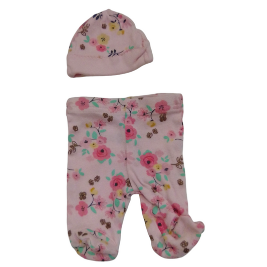 Pants W/hat: Pink/Flowers, Girl, Size: Preemie