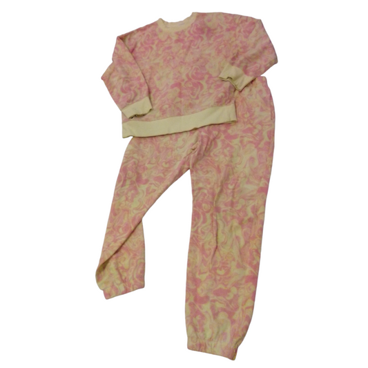 2pc Sweat Suit:Pink/Yello, Womens, Size: XS