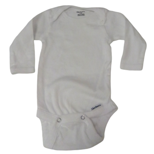 Long Sleeve Onesie:white, Boy, Size: 0/3m