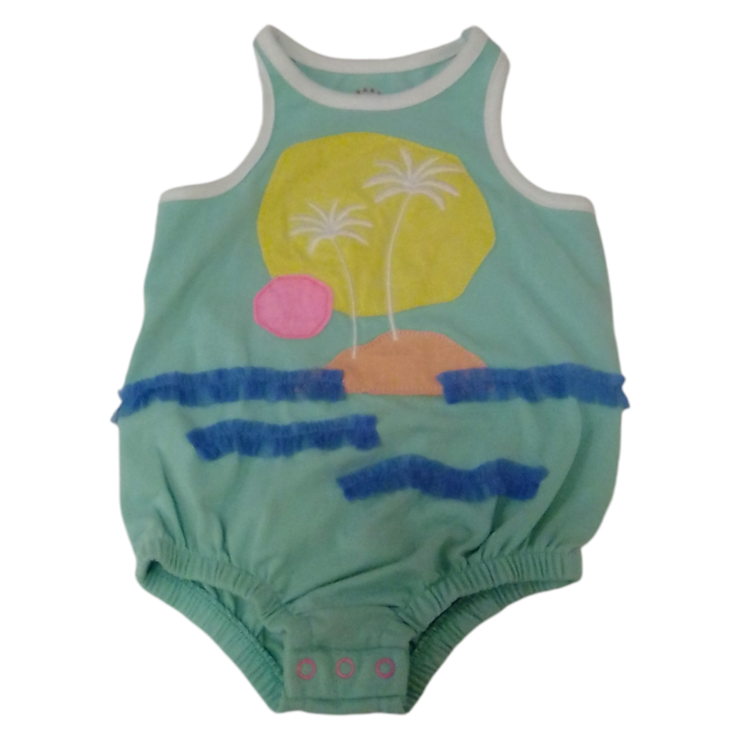 Romper: Green/sunset, Boy, Size: 0/3m