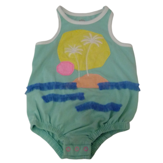 Romper: Green/sunset, Boy, Size: 0/3m