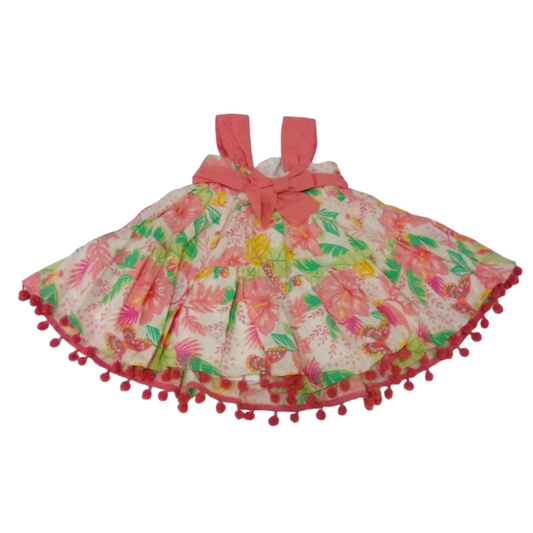 Dress: Floral/pink, Girl, Size: 12m
