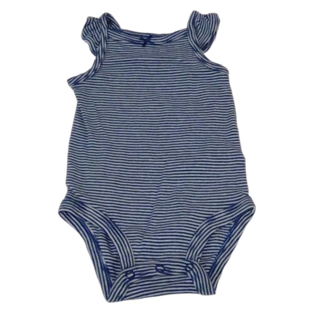 Tank Onesie: Blue Stripes, Girl, Size: 3m