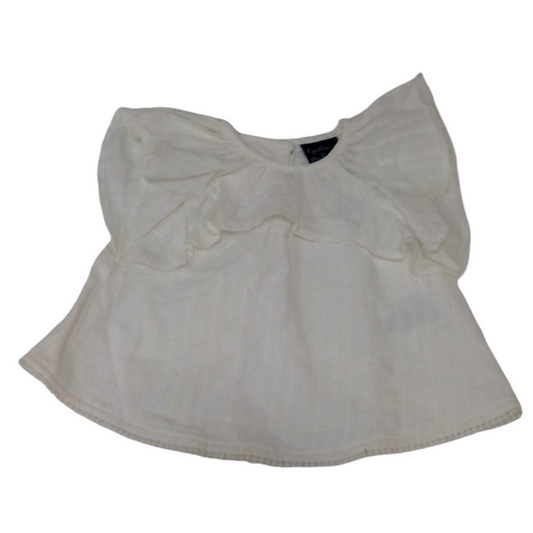 Shirt: White, Girl, Size: 3/6m
