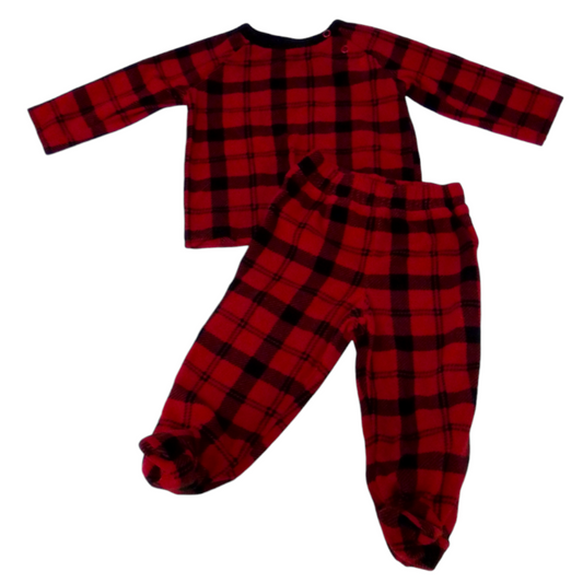 2 Pc Sleepwear: Plaid, Boy, Size: 9m