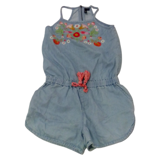 Romper: Blue/ Flowers, Girl, Size: 8