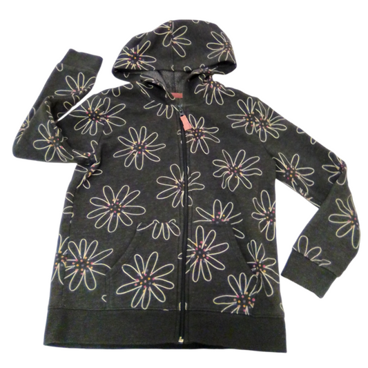 JAcket: Grey/flowers, Girl, Size: 7/8