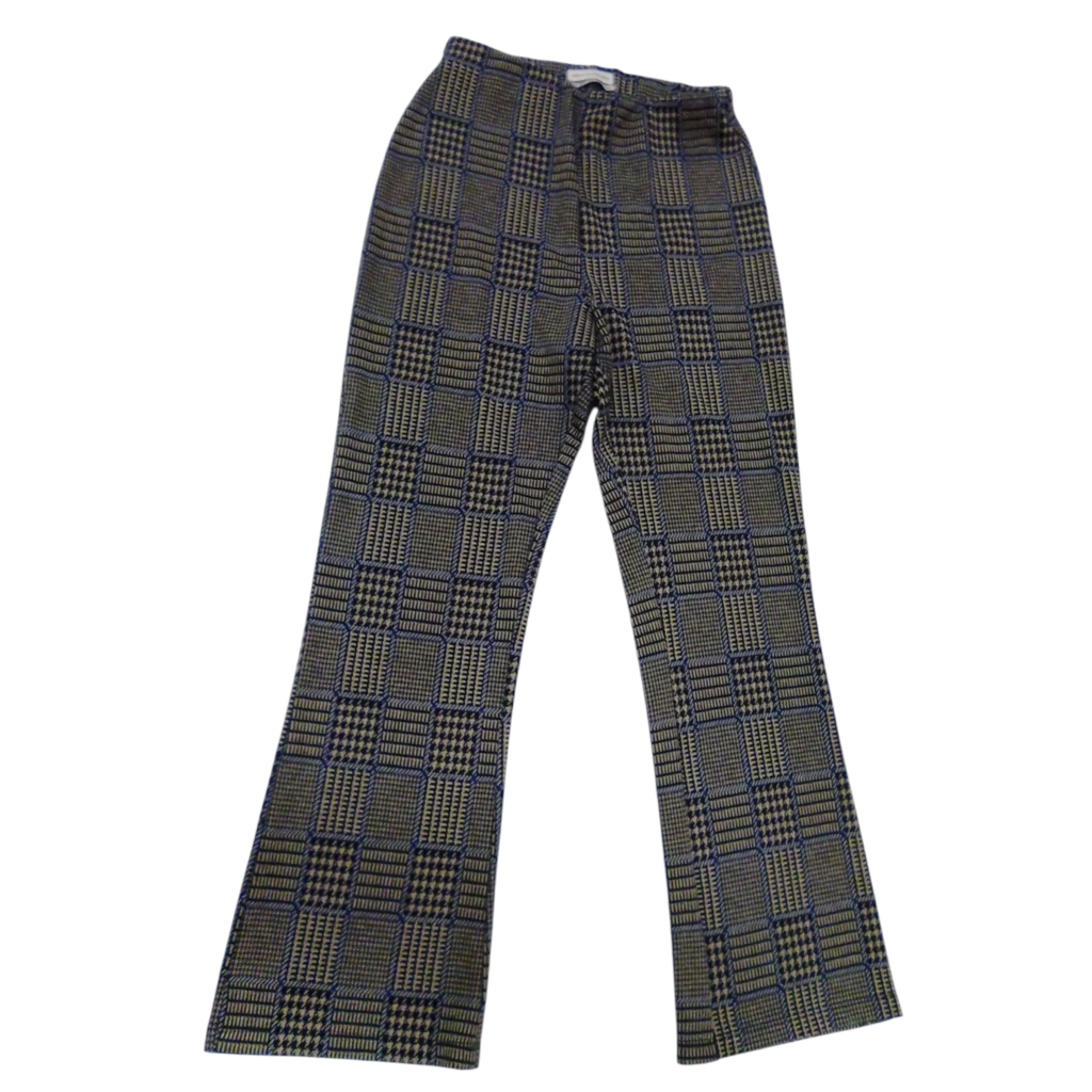 Pants: Brown/blue Plaid, Womens, Size: M