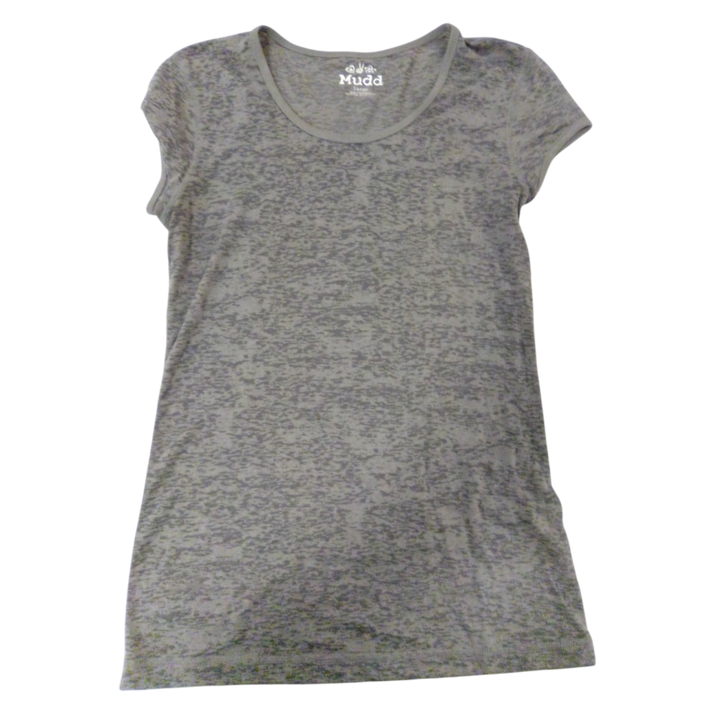 Shirt: Grey, Womens, Size: L