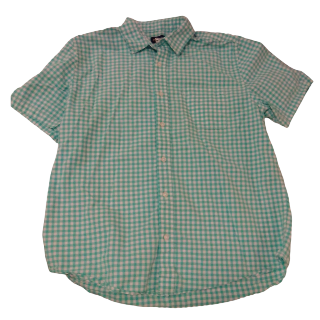 Shirt: Blue/Plaid, Boy, Size: 14/16