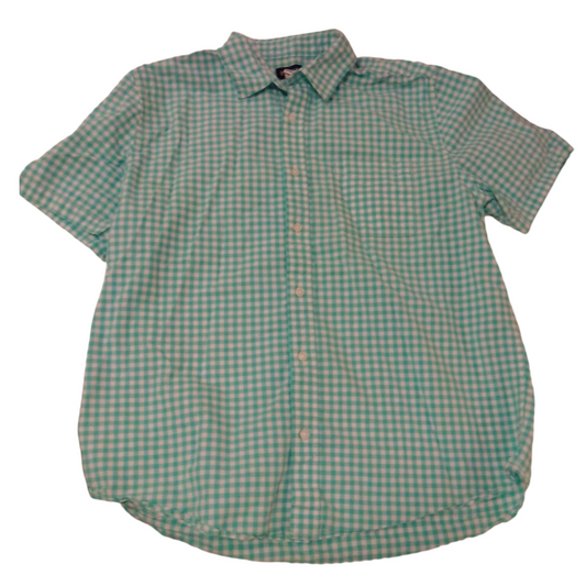 Shirt: Blue/Plaid, Boy, Size: 14/16