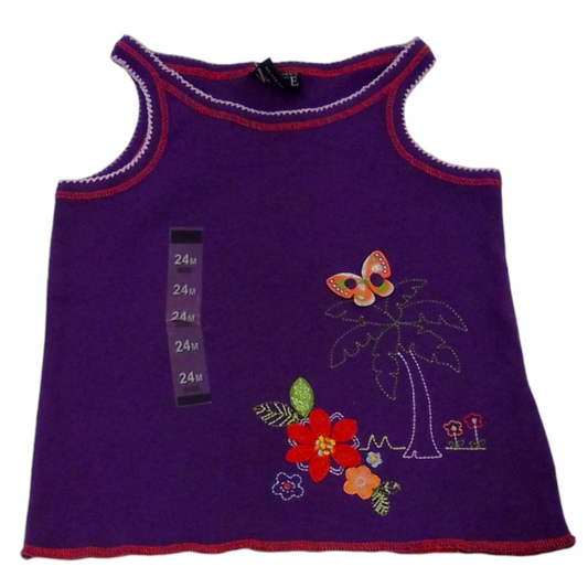 Shirt: Purple/Flowers, Girl, Size: 24m