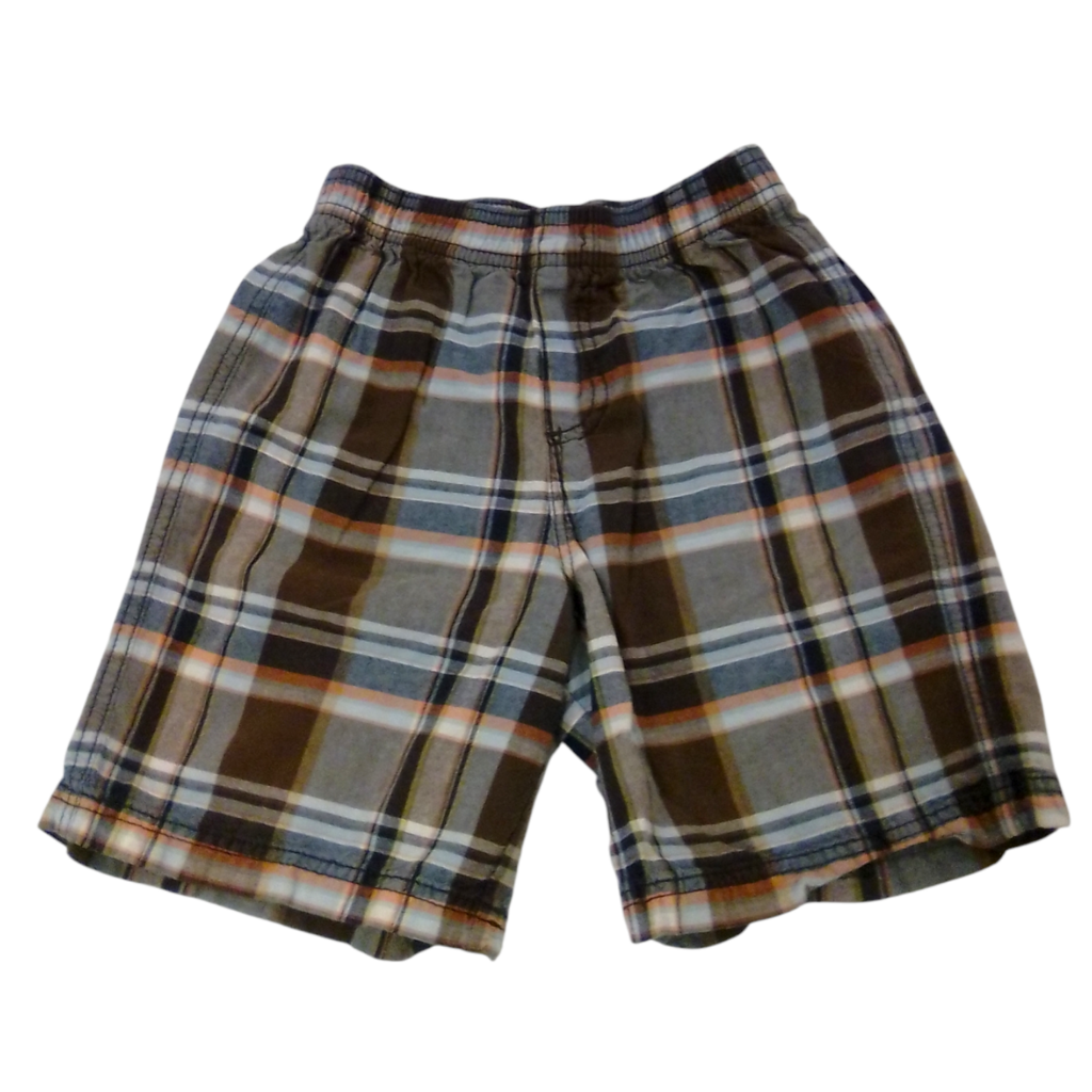 Shorts: Brown Plaid, Boy, Size: 6/7