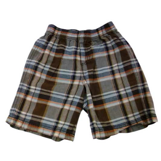 Shorts: Brown Plaid, Boy, Size: 6/7