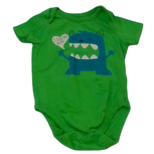 Onesie: Green Monster, Boy, Size: 0/3m