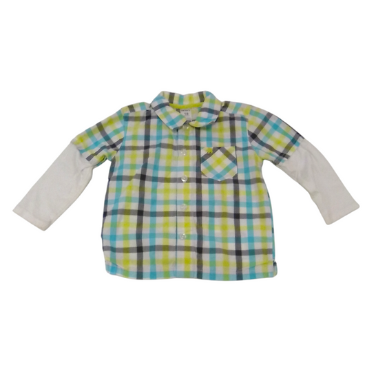 Long Sleeve Shirt:plaid, Boy, Size: 18m