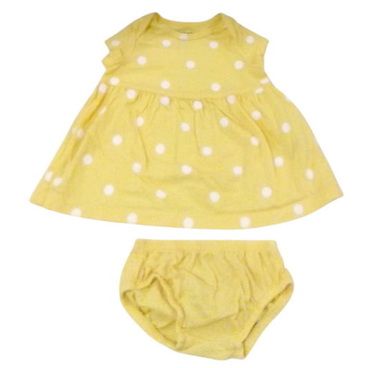 Dress: Yellow/Dots, Girl, Size: 0/3m