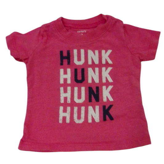 Shirt: Pink/Hunk, Girl, Size: 3m