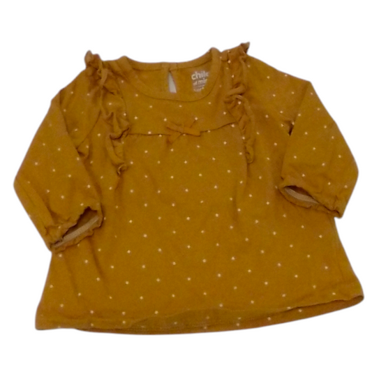Long Sleeve Shirt: Brown, Girl, Size: 0/3m