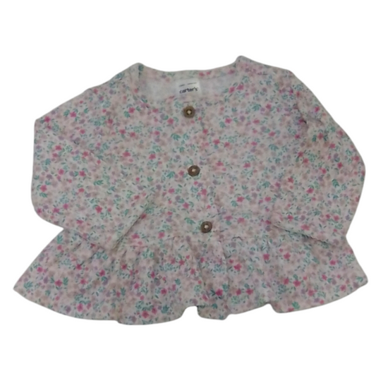 Long Sleeve Shirt, Flowers, Girl, Size: 3m