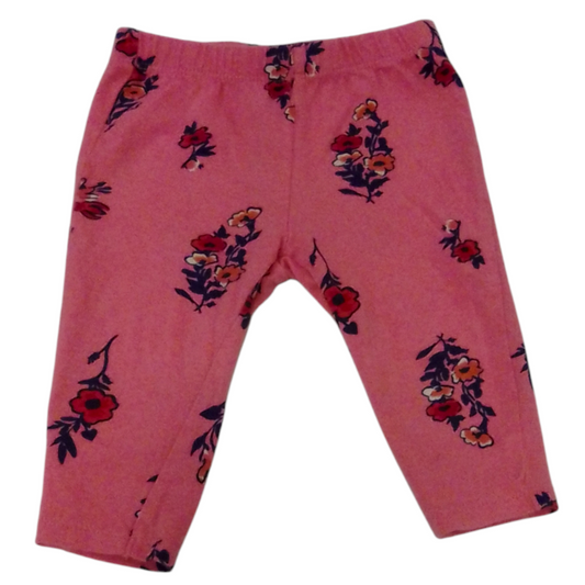 Pants: Pink Flowers, Girl, Size: 6m