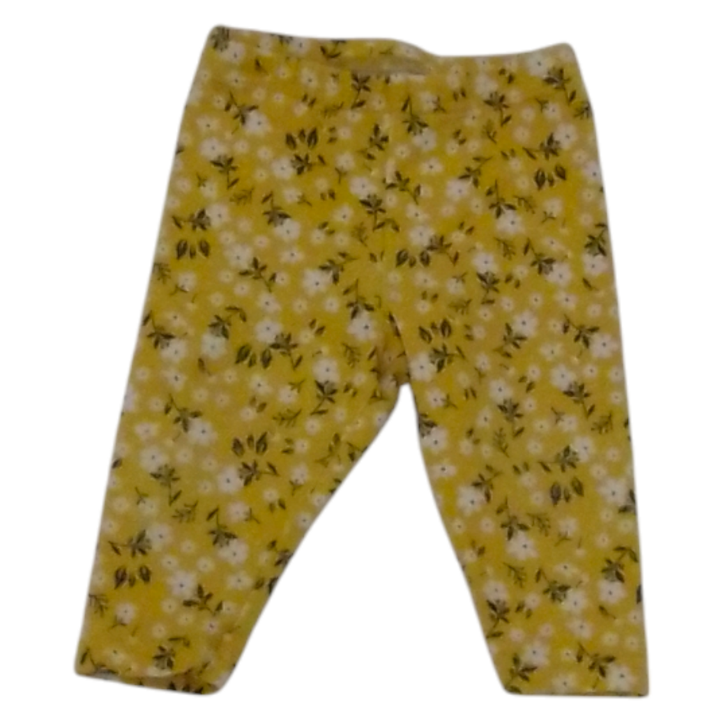 Pants: Yellow Flowers, Girl, Size: 6m