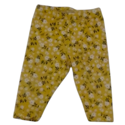 Pants: Yellow Flowers, Girl, Size: 6m