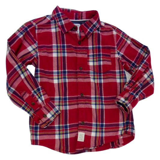 Long Sleeve Shirt: PlaidR, Boy, Size: 5