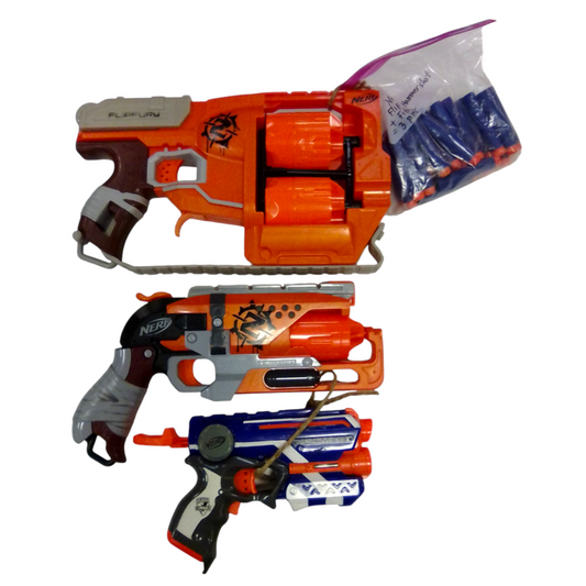 3pc Nerf Guns Flipfury, Toys