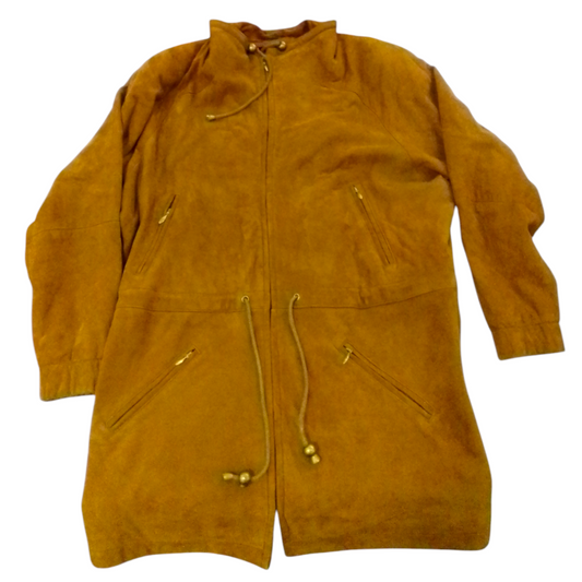 Jacket: Leather/brown, Womens, Size: M