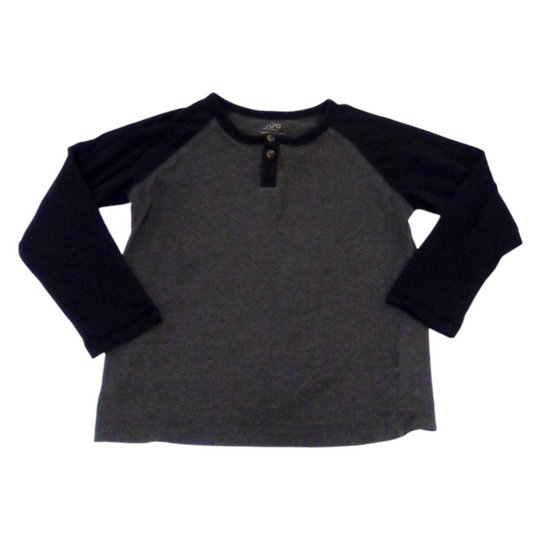 Long Sleeve Shirt: GR/BLK, Boy, Size: 5