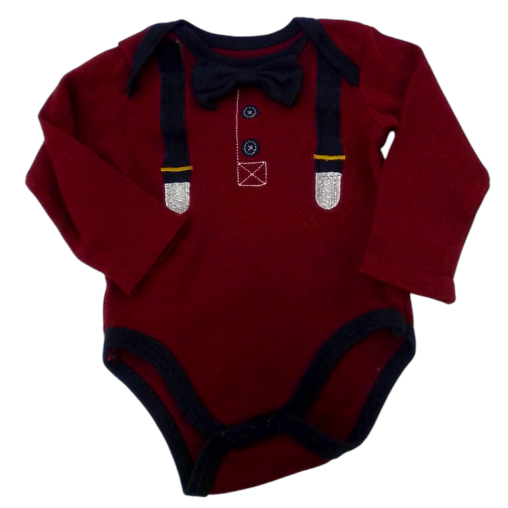 Long Sleeve Onesie: Tie, Boy, Size: 6/9m