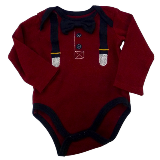 Long Sleeve Onesie: Tie, Boy, Size: 6/9m