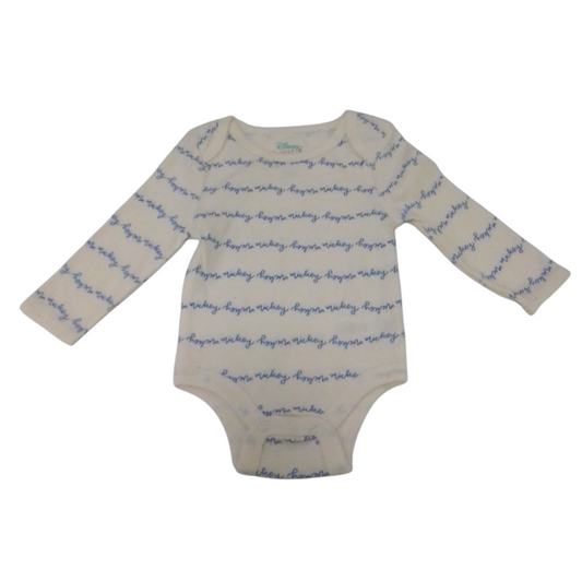 Long Sleeve Onesie:Mickey, Boy, Size: 3/6m