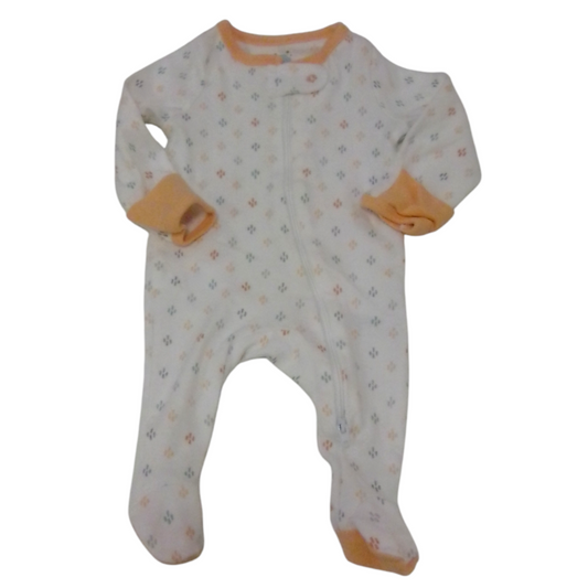 Sleeper: White/Orange, Girl, Size: NB