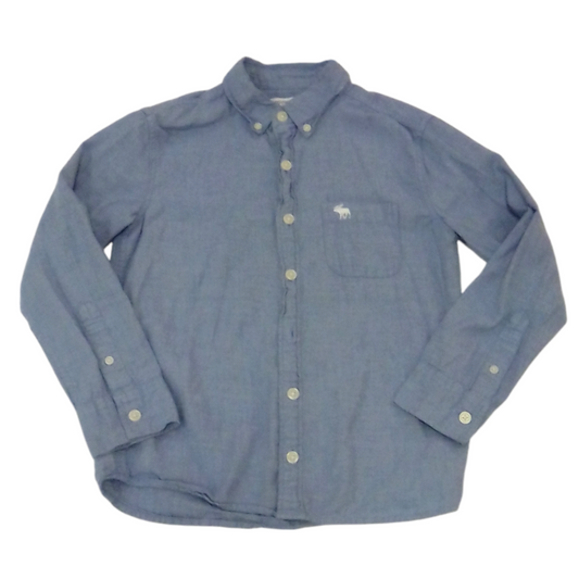Long Sleeve Shirt: Denim, Boy, Size: 7/8