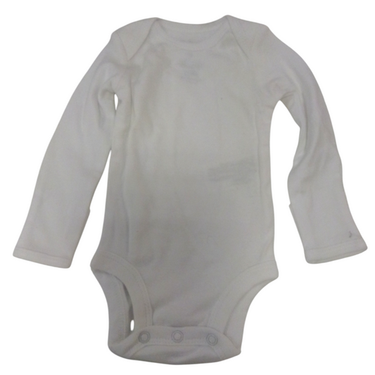 Long Sleeve Onesie: WHite, Girl, Size: NB