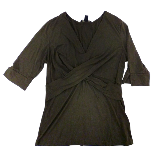 Shirt: Green Criss Cross, Maternit, Size: M