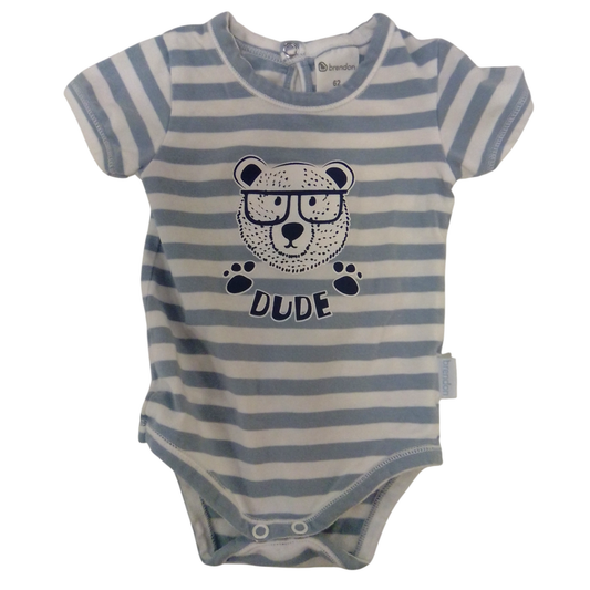 Onesie: Dude Bear Blue, Boy, Size: 3m