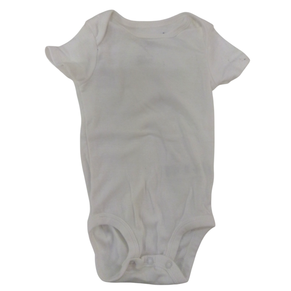 Onesie: White, Boy, Size: 3/6m