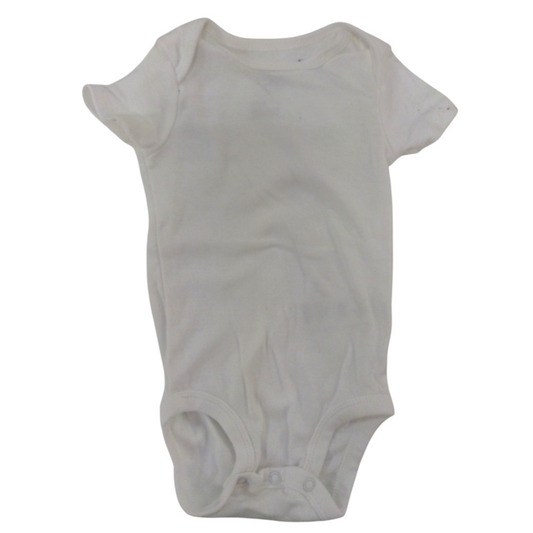 Onesie: White, Boy, Size: 3/6m