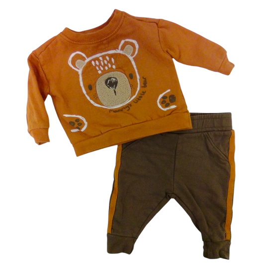Sweater: Orange Bear, Boy, Size: 3m