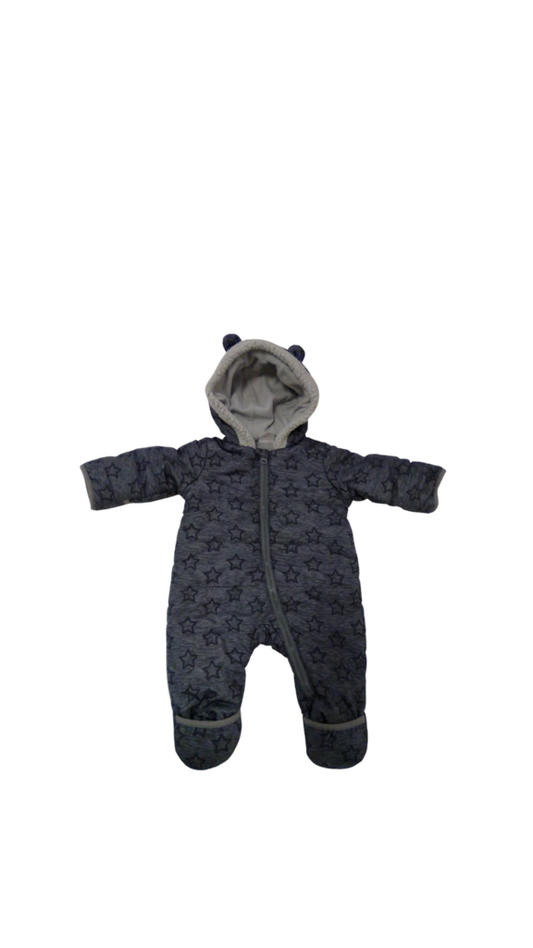 Snow Suit: Grey Stars, Boy, Size: 0/3m