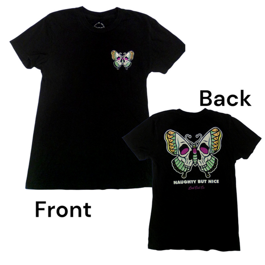 Shirt: Black Skull Moth, Womens, Size: M