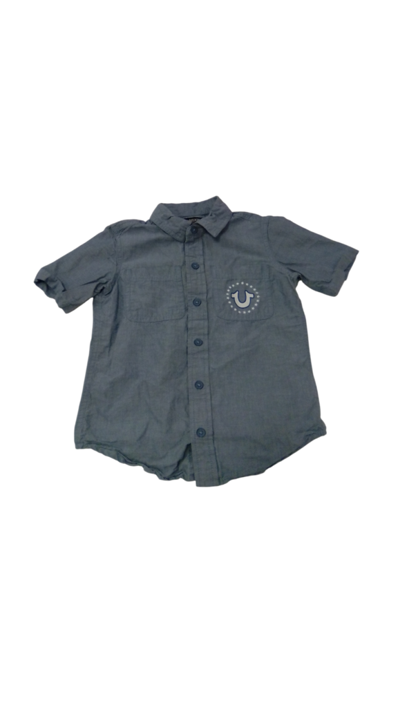Shirt; Button Up Blue, Boy, Size: 5