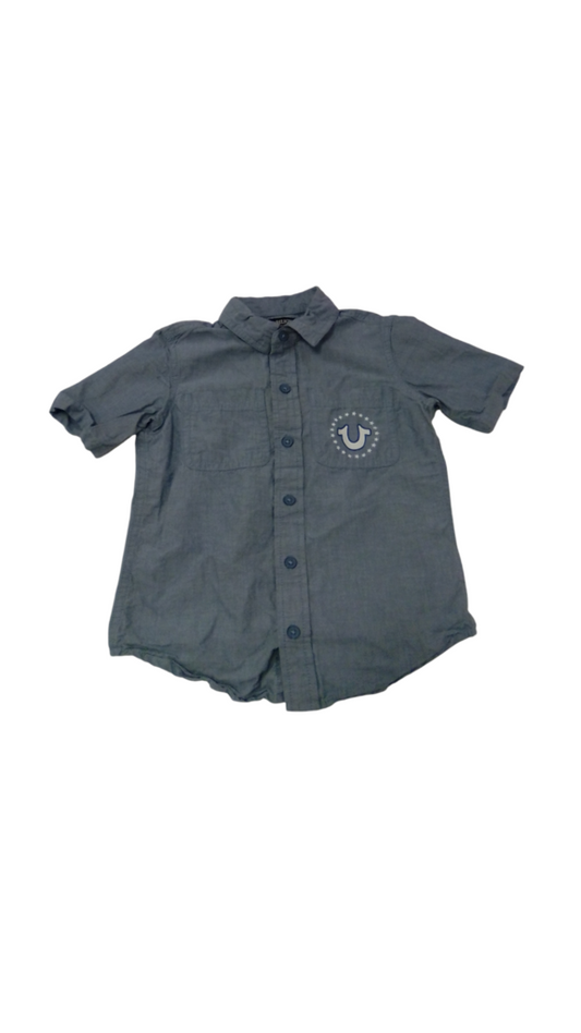 Shirt; Button Up Blue, Boy, Size: 5