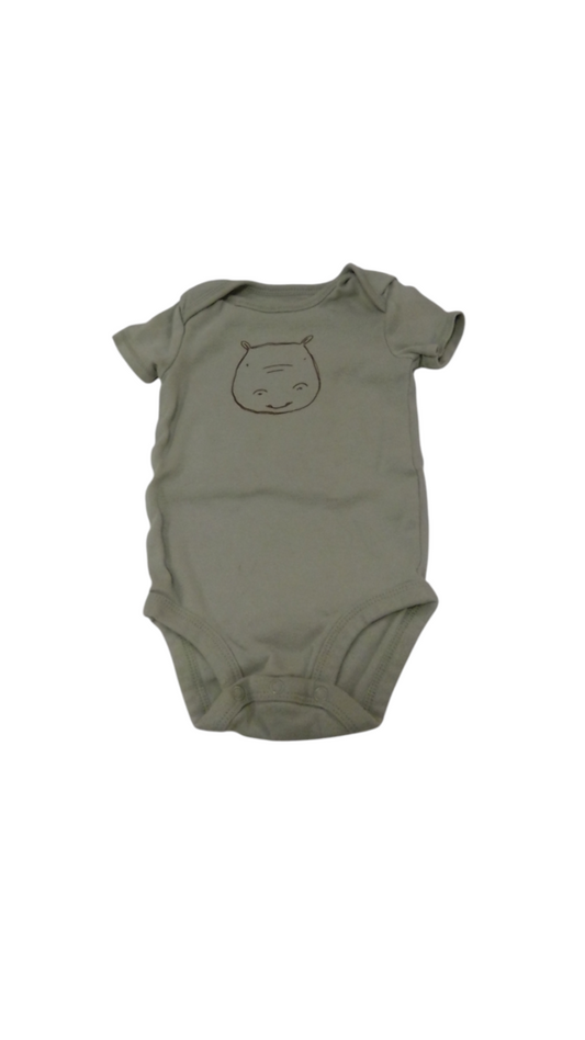 Onesie: Green/Hippo, Boy, Size: 6m