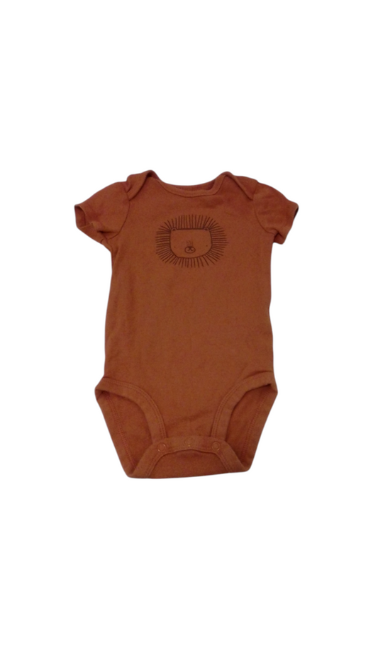 Onesie: Orange/Loin, Boy, Size: 6m